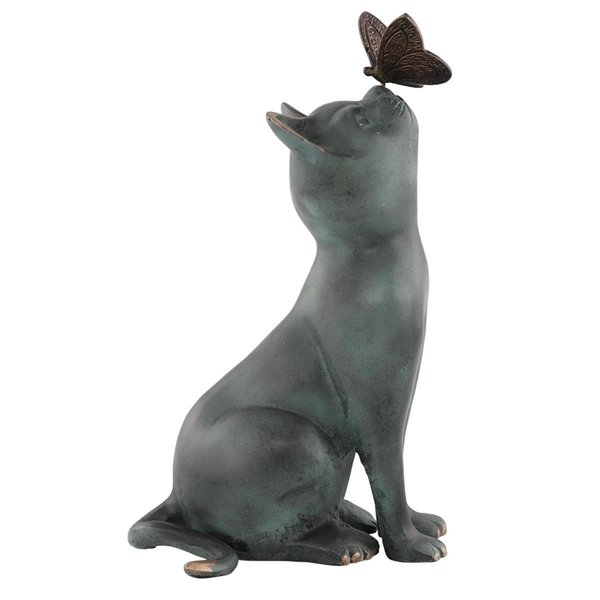Spi Curiosity Garden Cat Sculpture 21100